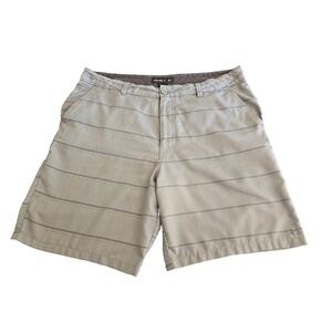 O'Neill Shorts Mens 38 Gray Plaid Chino Board Hybrid Flat Front Casual Beach Vtg